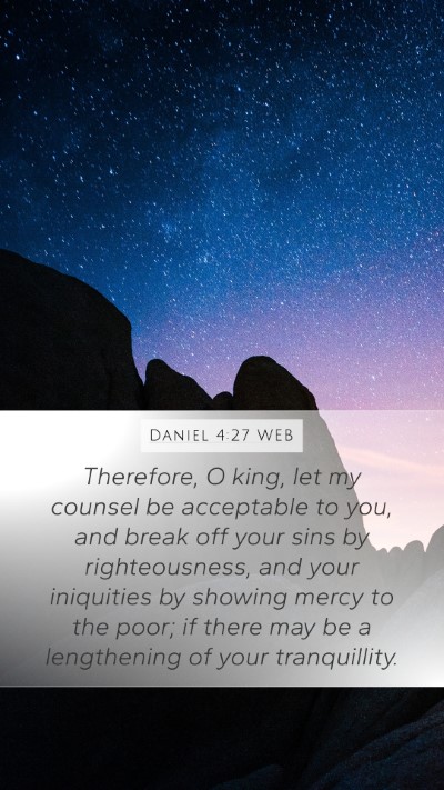 Daniel 4:27 WEB Bible Verse Image