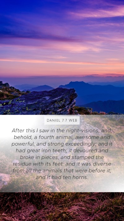 Daniel 7:7 WEB Bible Verse Image