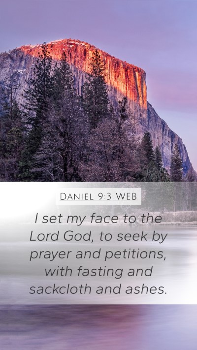 Daniel 9:3 WEB Bible Verse Image
