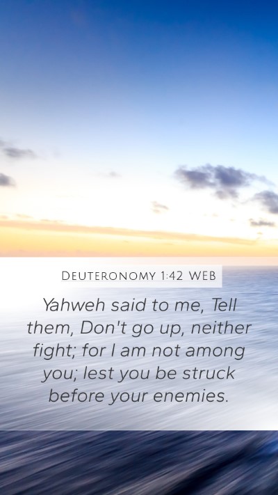 Deuteronomy 1:42 WEB Bible Verse Image