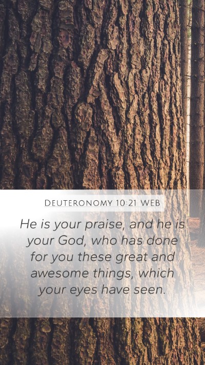 Deuteronomy 10:21 WEB Bible Verse Image