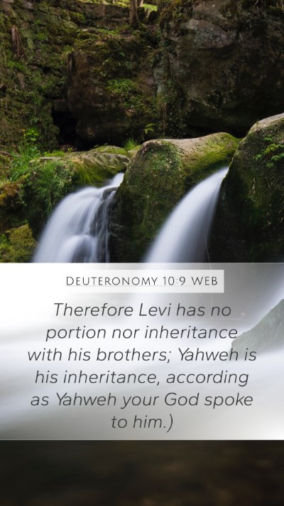 Deuteronomy 10:9 WEB Bible Verse Image