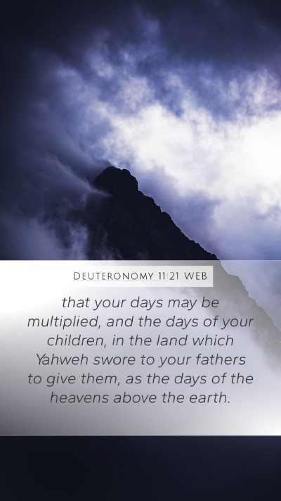 Deuteronomy 11:21 WEB Mobile Phone Wallpaper - that your days may be multiplied, and the days of - Mobile Bible Verse Wallpaper