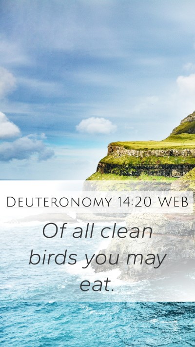 Deuteronomy 14:20 WEB Mobile Phone Wallpaper - Of all clean birds you may - Mobile Bible Verse Wallpaper