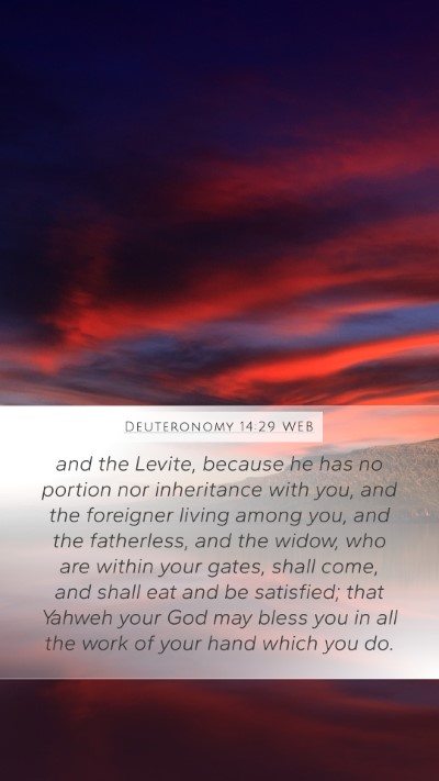 Deuteronomy 14:29 WEB Bible Verse Image
