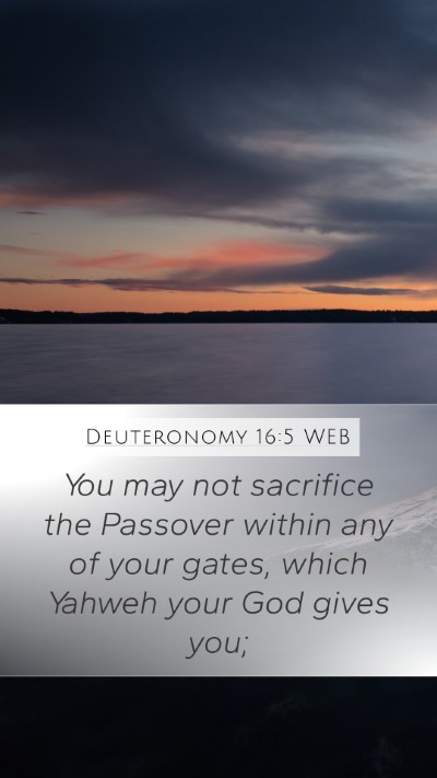 Deuteronomy 16:5 WEB Mobile Phone Wallpaper - You may not sacrifice the Passover within any of - Mobile Bible Verse Wallpaper
