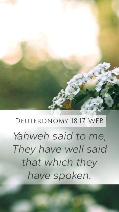 Deuteronomy 18:17 WEB Bible Verse Image