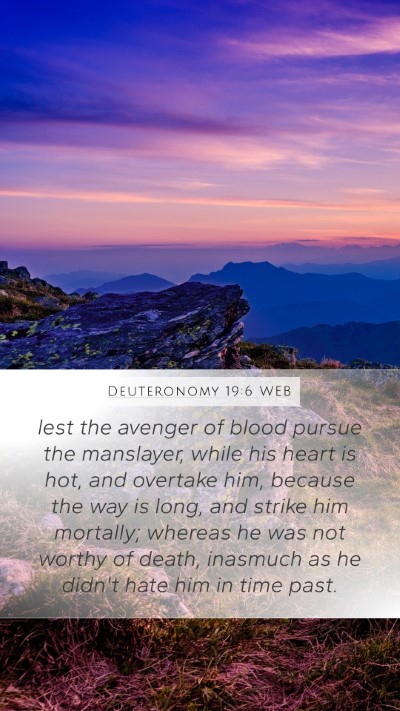 Deuteronomy 19:6 WEB Bible Verse Image