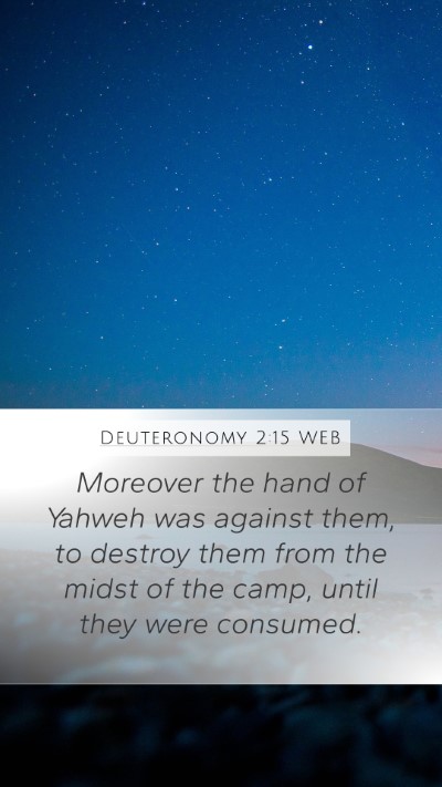 Deuteronomy 2:15 WEB Bible Verse Image
