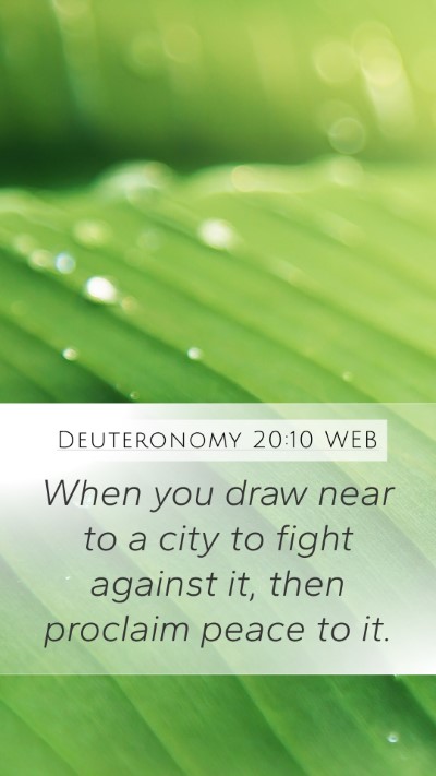 Deuteronomy 20:10 WEB Bible Verse Image