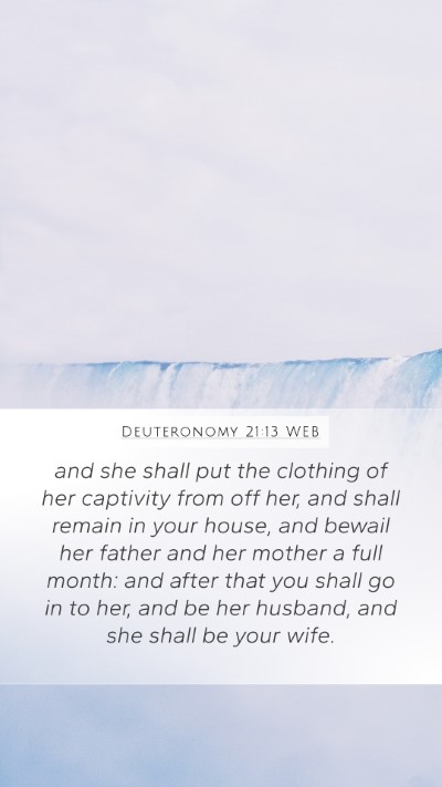 Deuteronomy 21:13 WEB Bible Verse Image