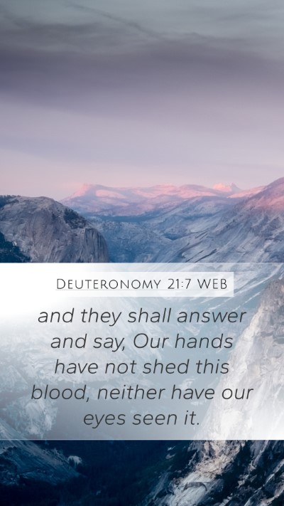Deuteronomy 21:7 WEB Bible Verse Image