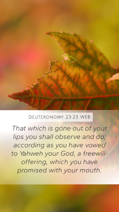 Deuteronomy 23:23 WEB Bible Verse Image