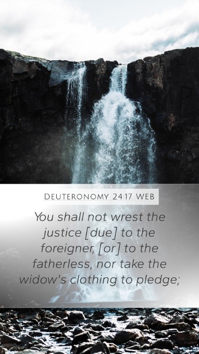 Deuteronomy 24:17 WEB Bible Verse Image