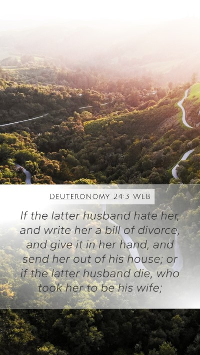 Deuteronomy 24:3 WEB Bible Verse Image