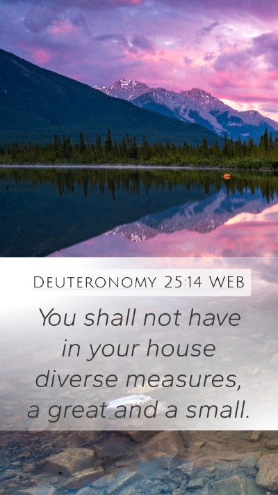 Deuteronomy 25:14 WEB Mobile Phone Wallpaper - You shall not have in your house diverse - Mobile Bible Verse Wallpaper