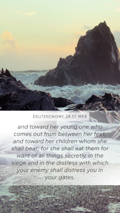 Deuteronomy 28:57 WEB Bible Verse Image