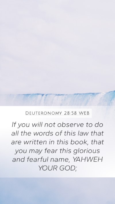 Deuteronomy 28:58 WEB Bible Verse Image