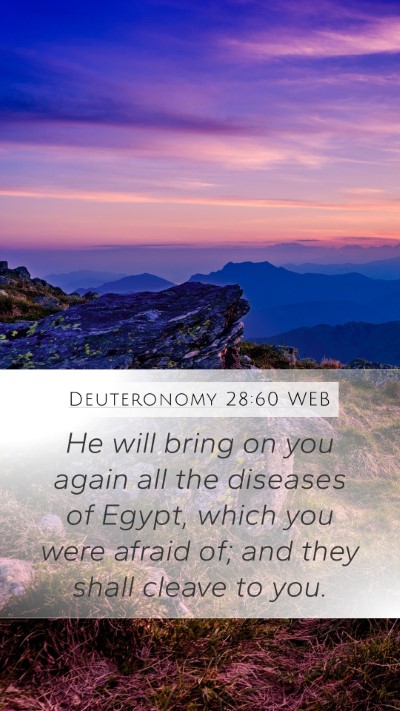 Deuteronomy 28:60 WEB Bible Verse Image
