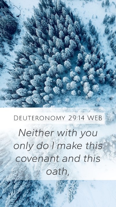 Deuteronomy 29:14 WEB Mobile Phone Wallpaper - Neither with you only do I make this covenant and - Mobile Bible Verse Wallpaper