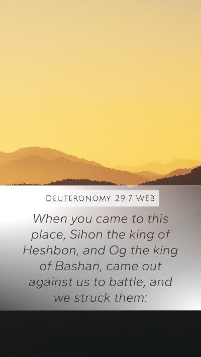 Deuteronomy 29:7 WEB Bible Verse Image
