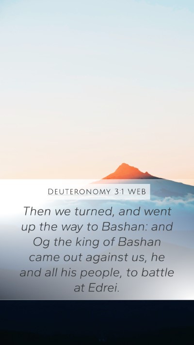 Deuteronomy 3:1 WEB Bible Verse Image