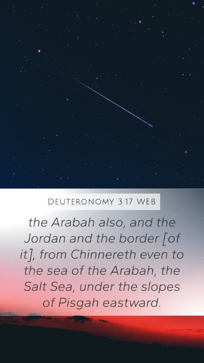 Deuteronomy 3:17 WEB Bible Verse Image
