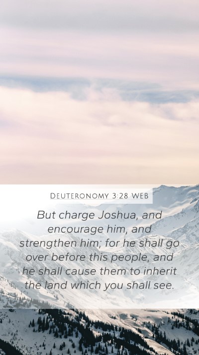 Deuteronomy 3:28 WEB Bible Verse Image