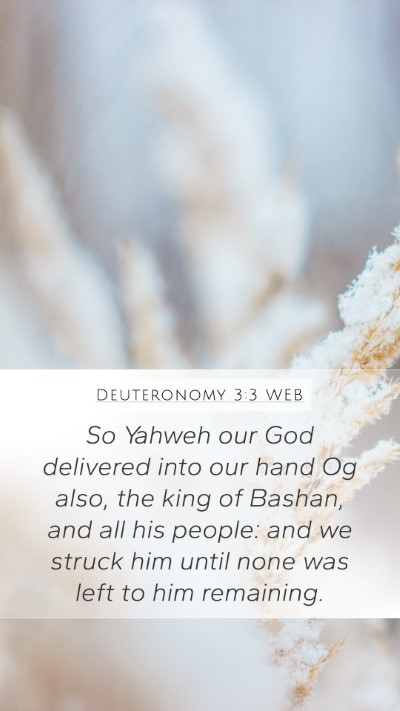 Deuteronomy 3:3 WEB Bible Verse Image
