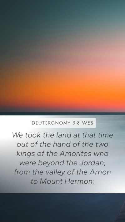 Deuteronomy 3:8 WEB Bible Verse Image