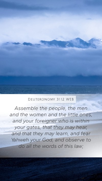 Deuteronomy 31:12 WEB Bible Verse Image