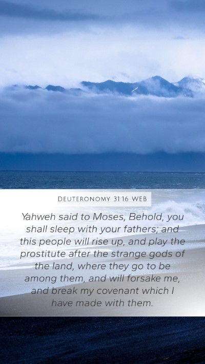 Deuteronomy 31:16 WEB Bible Verse Image