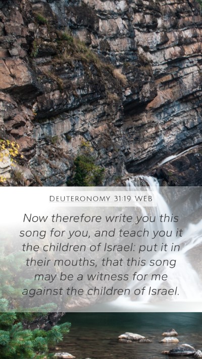 Deuteronomy 31:19 WEB Bible Verse Image