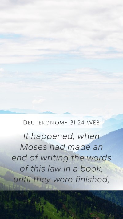 Deuteronomy 31:24 WEB Bible Verse Image
