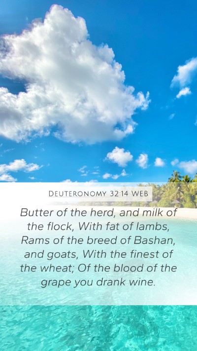 Deuteronomy 32:14 WEB Bible Verse Image