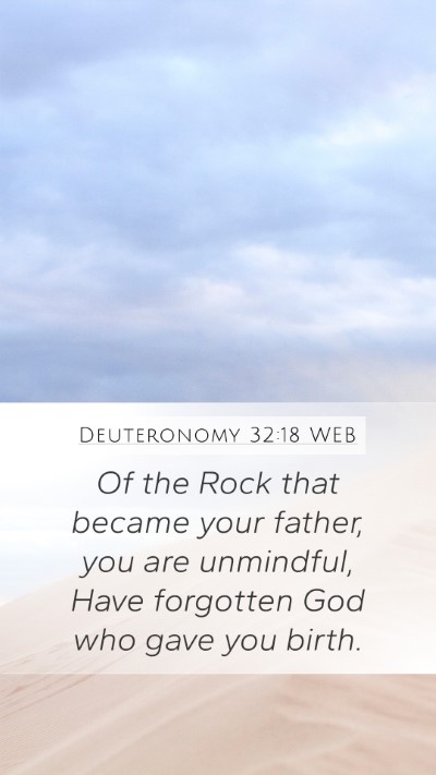 Deuteronomy 32:18 WEB Bible Verse Image