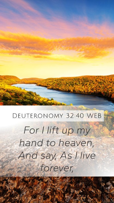 Deuteronomy 32:40 WEB Bible Verse Image