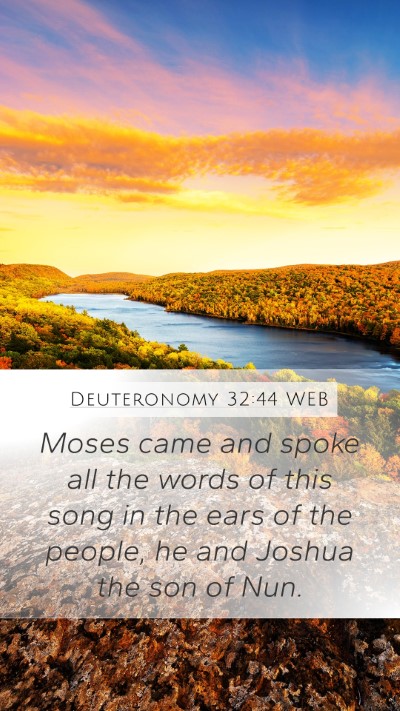 Deuteronomy 32:44 WEB Bible Verse Image