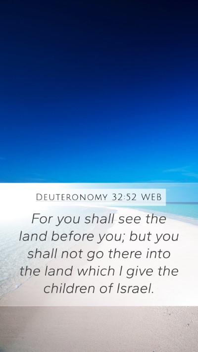 Deuteronomy 32:52 WEB Bible Verse Image