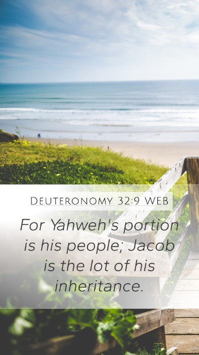 Deuteronomy 32:9 WEB Bible Verse Image