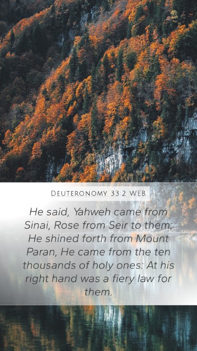 Deuteronomy 33:2 WEB Bible Verse Image
