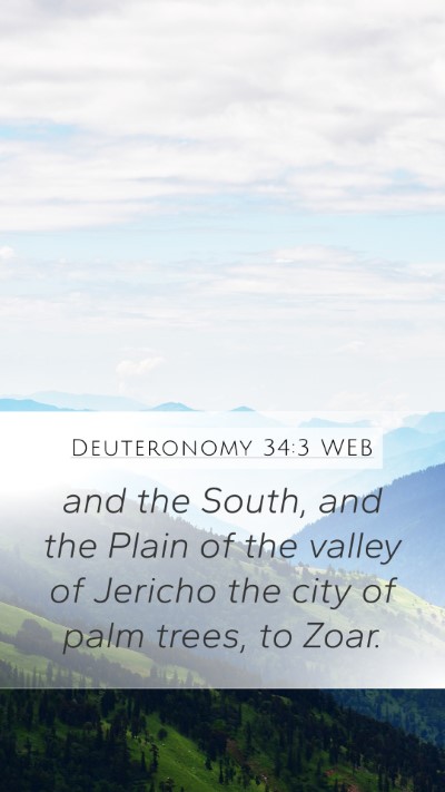 Deuteronomy 34:3 WEB Bible Verse Image