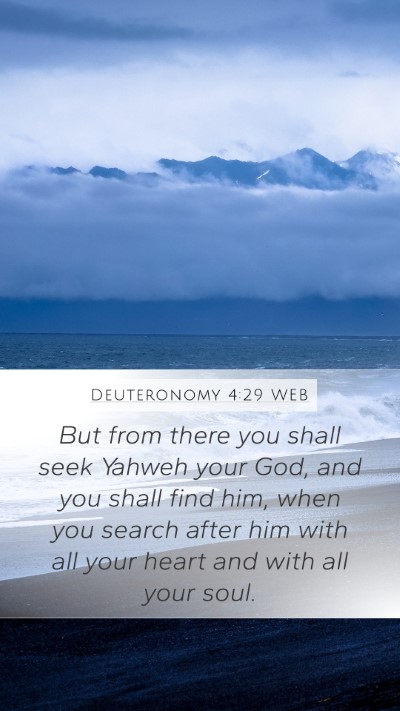 Deuteronomy 4:29 WEB Bible Verse Image