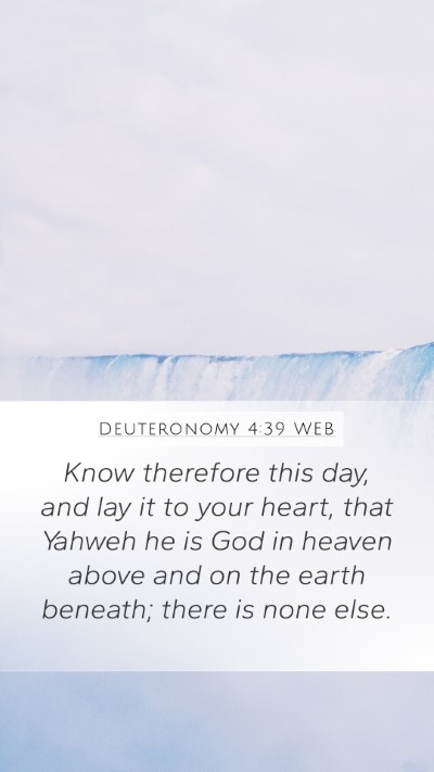 Deuteronomy 4:39 WEB Bible Verse Image