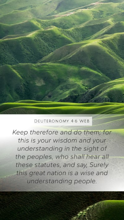 Deuteronomy 4:6 WEB Bible Verse Image