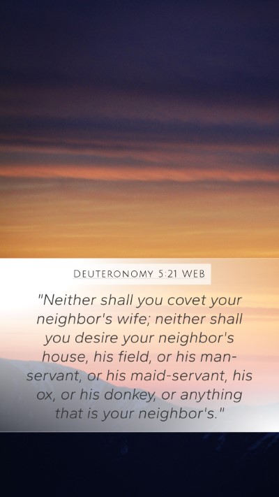 Deuteronomy 5:21 WEB Bible Verse Image