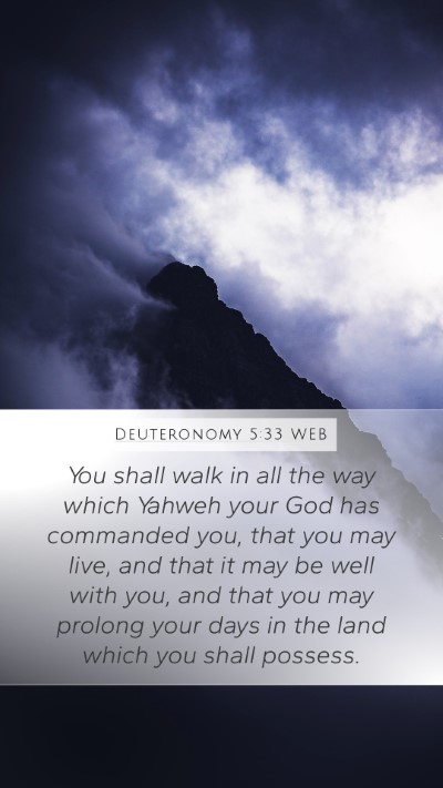 Deuteronomy 5:33 WEB Bible Verse Image