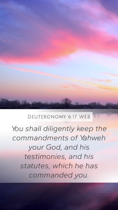 Deuteronomy 6:17 WEB Bible Verse Image