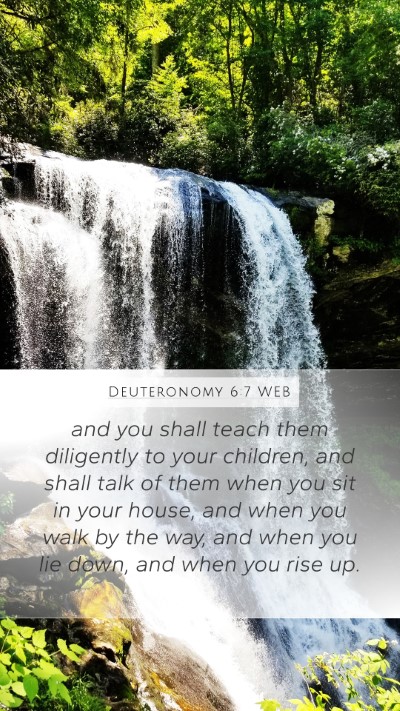 Deuteronomy 6:7 WEB Bible Verse Image