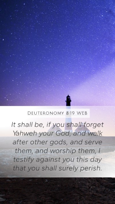 Deuteronomy 8:19 WEB Bible Verse Image